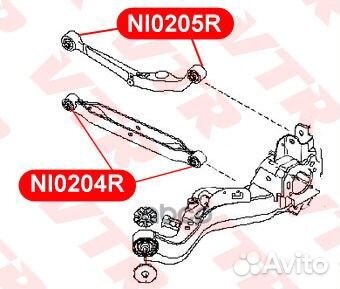 Сайлентблок поперечного рычага задней подвески