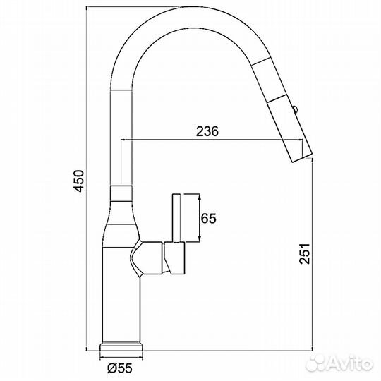 Смеситель с выдвижной лейкой Gappo G4398-43