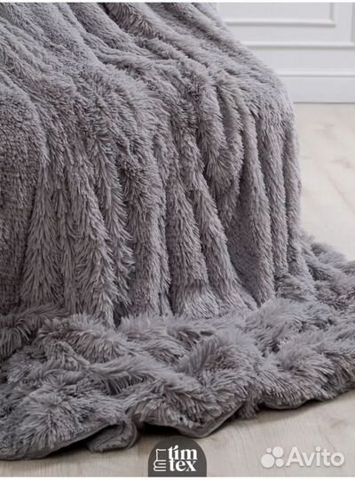 Плед евро 200*220см пушистое покрывало на диван