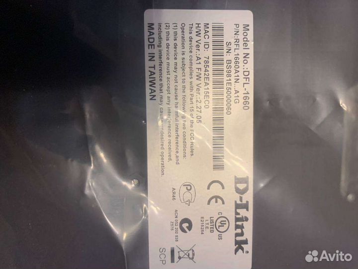 Межсетевой экран D-link, DFL- 1660/A1N