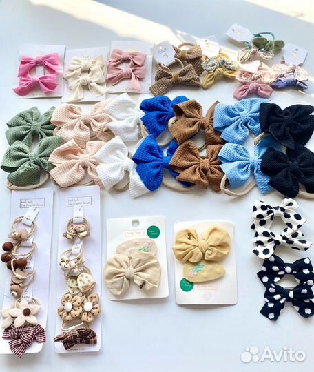 Бантики, резинки, заколки для волос