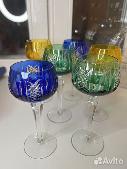 Бокалы из цветного хрусталя гдр