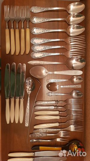 Ложки вилки ножи мельхиор СССР