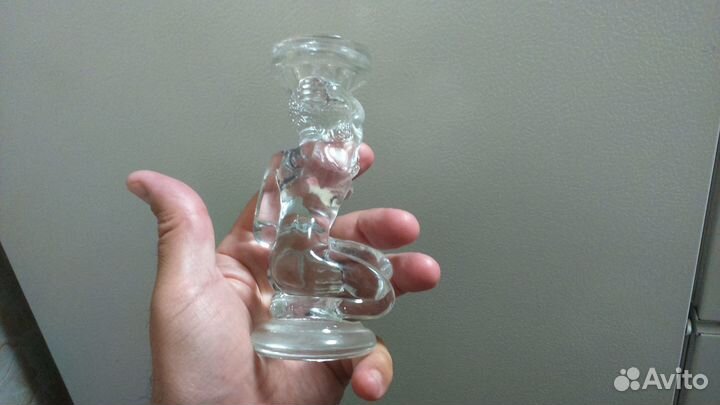 Подсвечник фигурка девушки стекло тяжелое