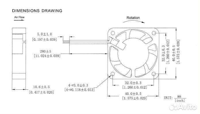 Вентилятор осевой GDStime 4010 12V, подшипник кач