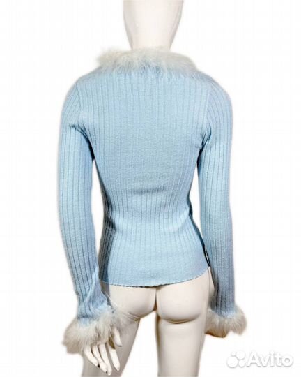 Лонгслив с меховыми вставками