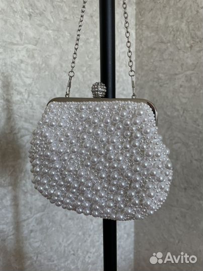 Сумка женская свадебная, вечерняя жемчуг
