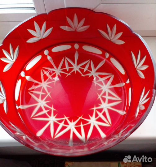 Салатник ваза рубиновое стекло СССР