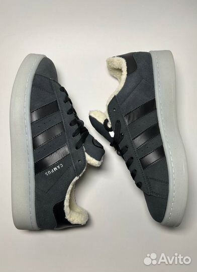 Кроссовки Adidas Campus Grey с мехом