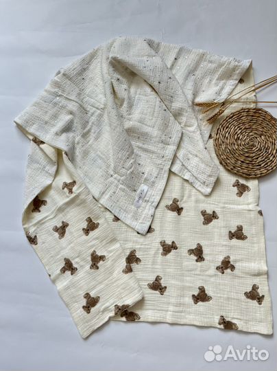 Плед-пеленка муслин 4 слоя рр 90 на 130 новый