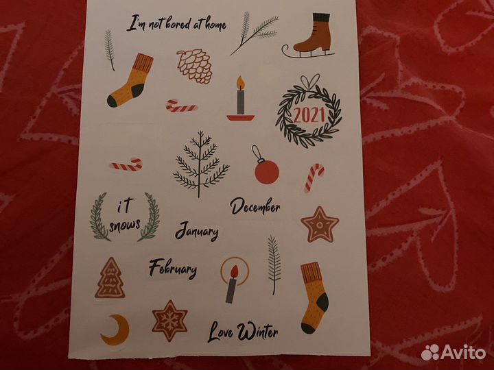 Наклейки новогодние