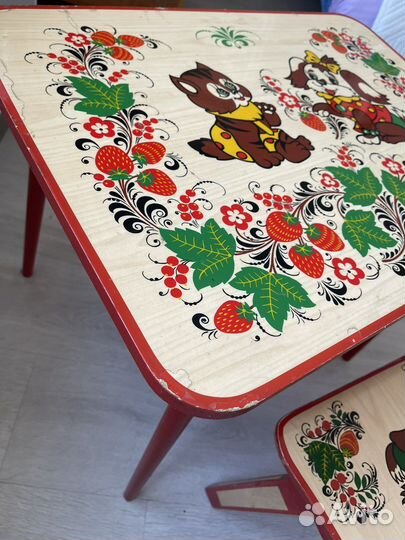 Детский стол и стул хохлома