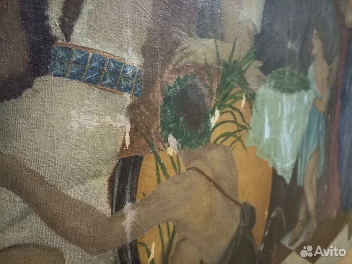 Старинная картина холст масло Рим