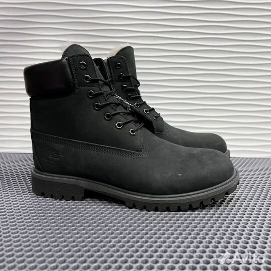 Ботинки timberland черные зимние на меху