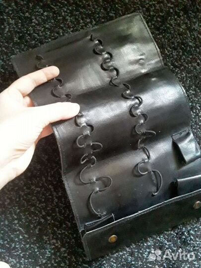 Кожаный чехол пенал для инструментов канцелярии