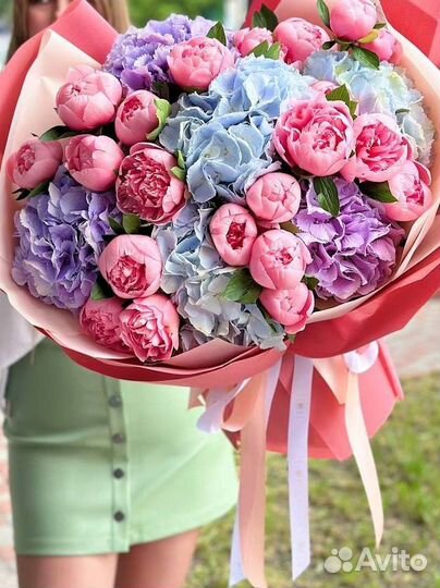 Пионы букет (доставка цветов, композиции,букета )