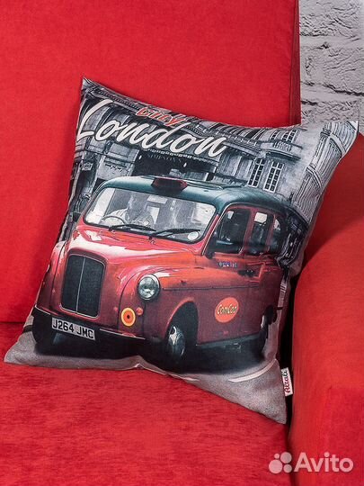 Декоративная наволочка для подушки Лондон 43х43 с