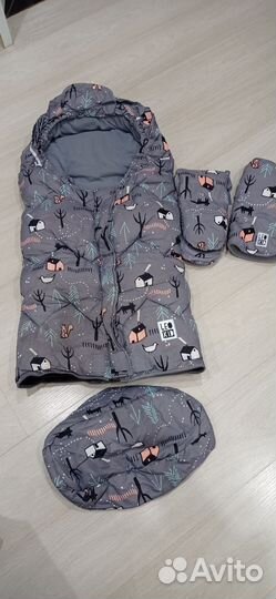 Зимний конверт с варежками Leokid