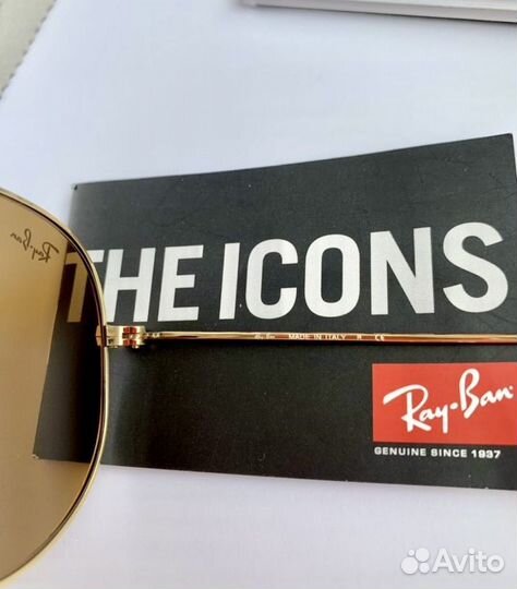 Очки ray ban aviator коричневые