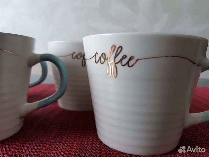 Кружки фарфоровые morning и coffe по 400 мл