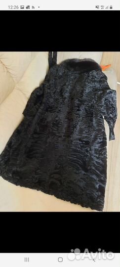 Шуба из каракуля, черная. Под реставрацию