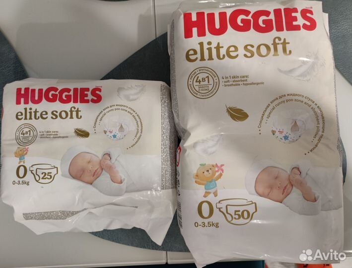 Подгузники huggies elite soft 0