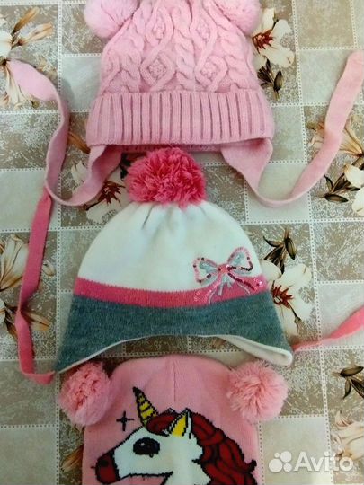 Шапки на девочку осень, зима 2-3 года