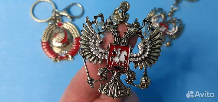 Подвески Герб РФ и СССР метал Кремлёвское качество