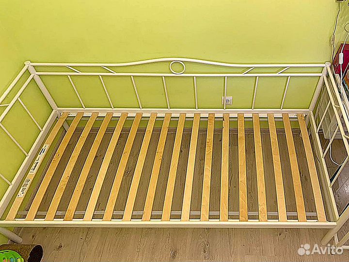 Кровать односпальная икеа рамста с матрасом Аскона