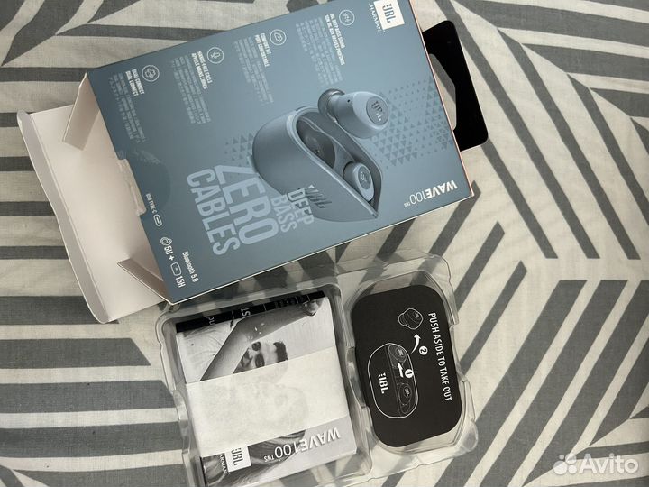 Беспроводные наушники tws jbl wave 100tws синий