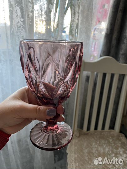 Бокалы цветные фужеры набор 6шт