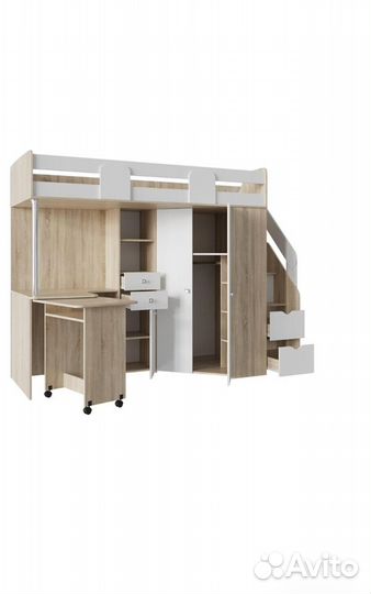 Кровать-чердак Мийа с матрасом