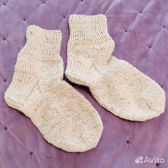 Носки шерстяные вязаные ручной работы