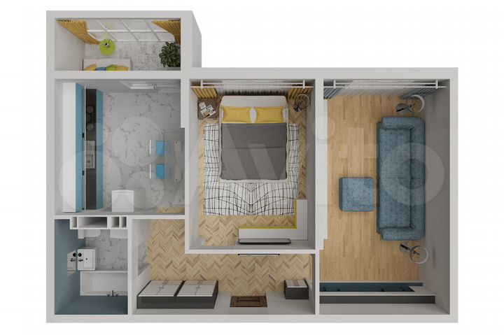 2-к. квартира, 55,5 м², 1/9 эт.