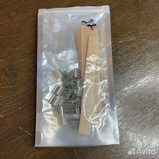 Фитиль деревянный с держателями 19 шт