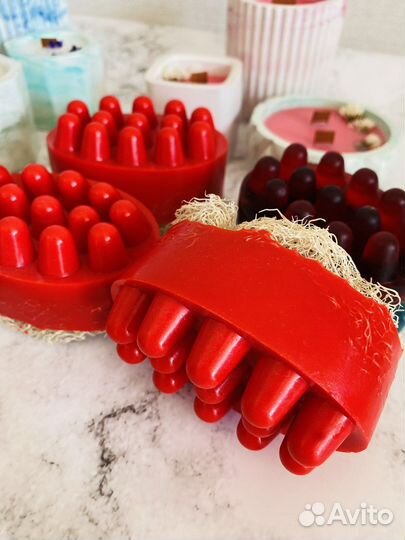 Свеча ручной работы, мыло с люфой