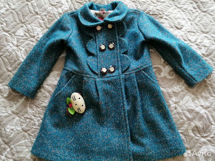 Пальто шерстяное для девочки 3-4 лет 30 размер