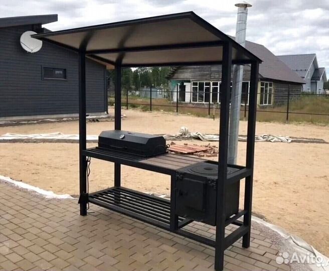 Мангал с крышей
