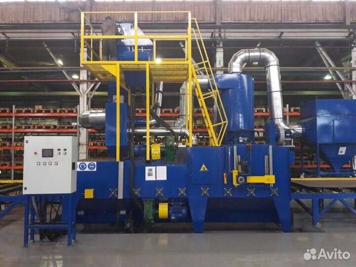 Дробеметная установка проходного типа