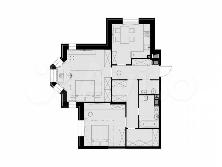 2-к. квартира, 77,6 м², 9/26 эт.
