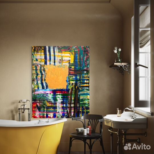 Большая интерьерная картина, абстракция,акрил