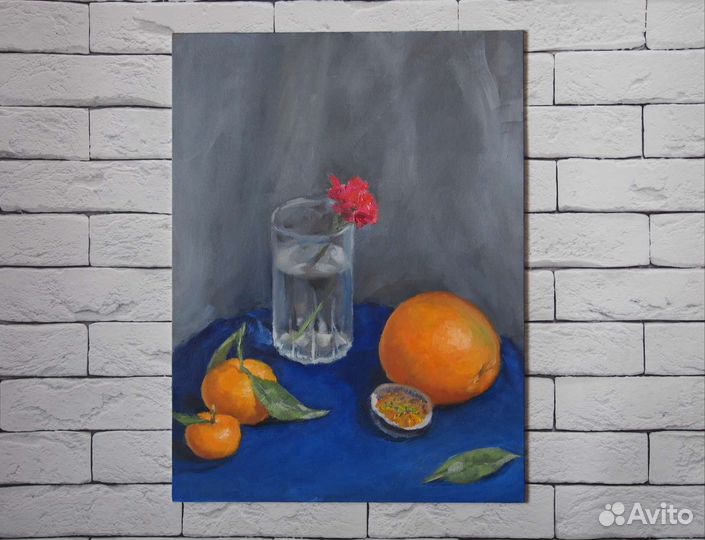 Картина маслом натюрморт, фрукты