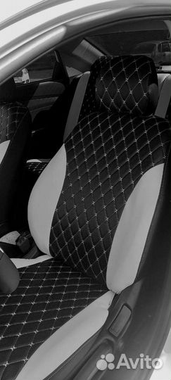 Чехлы Лифан Салано чёрные с белым Оксфорд