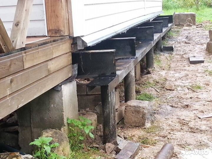 Фундамент. Ремонт фундамента. Подъём домов