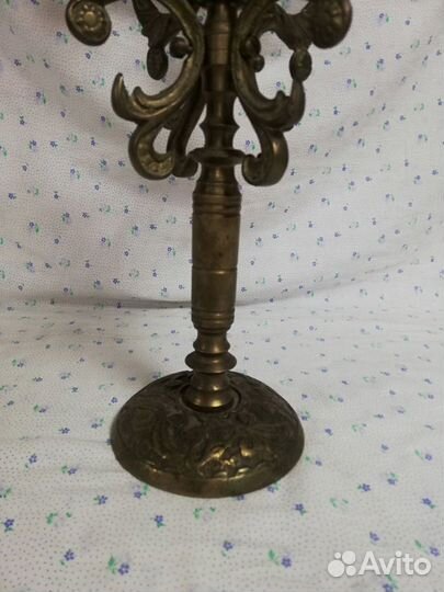 Шикарный бронзовый подсвечник на 5 свечей