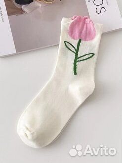 Носки женские длинные разноцветные с принтом 5шт