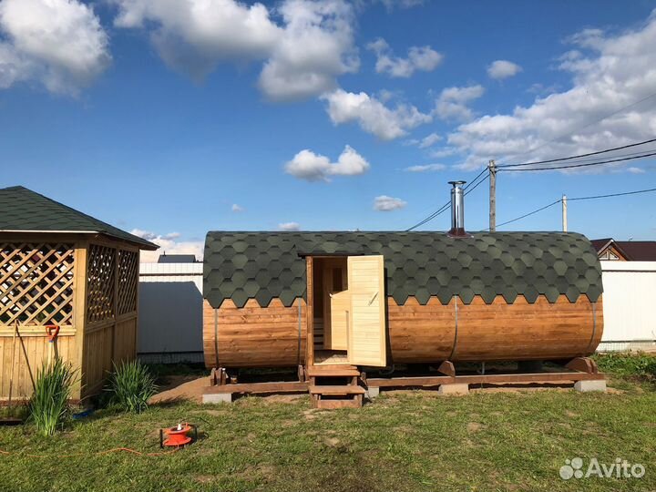 Баня бочка квадро 6 м Камешково