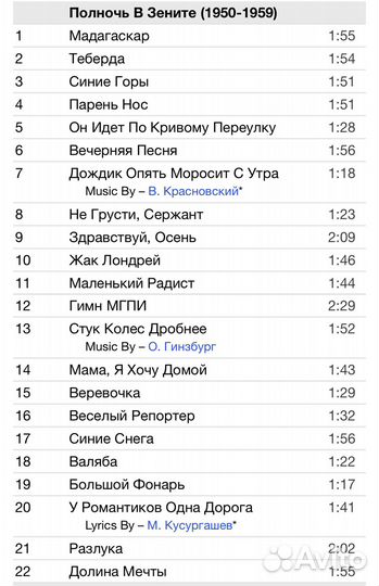 Юрий Визбор - MP3 Коллекция CD1