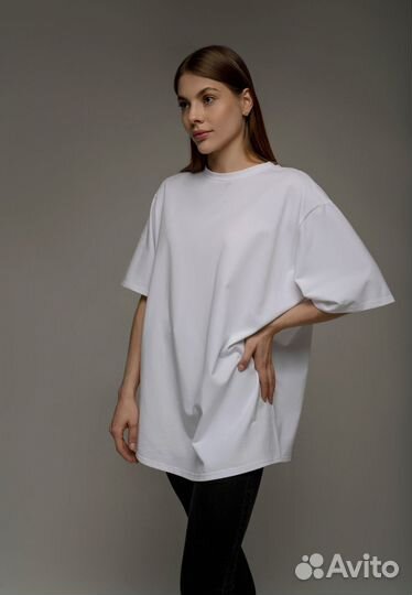 Футболка оверсайз однотонная базовая