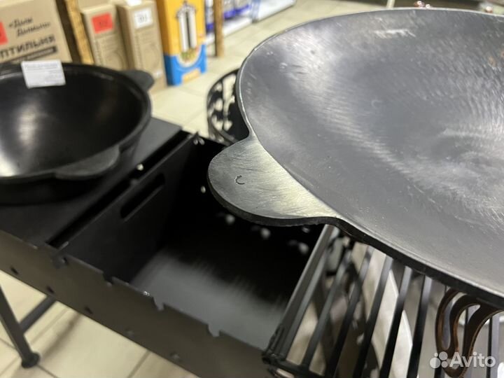 Садж сковорода 450 мм чугунный Комплект
